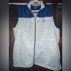 IZOD full zip‎ light weight navy and grey vest men’s size XL